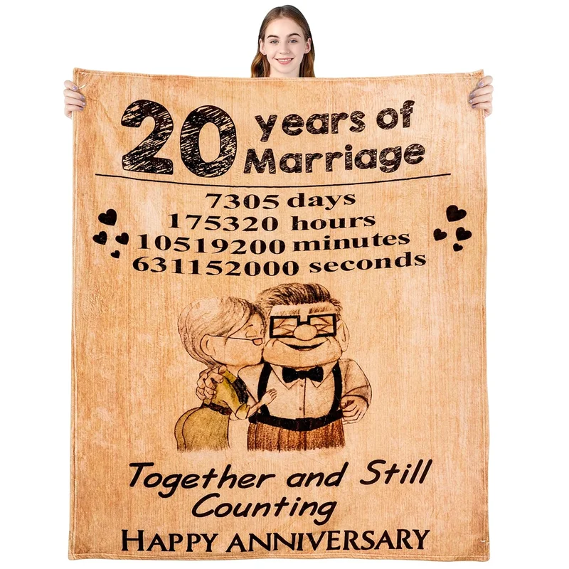 20 Years 20Th Wedding For Her, Personalized Throw Blanket Gift For Couples Fri
