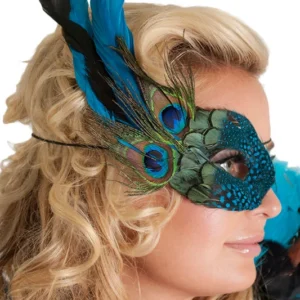 .Peacock Feather Single Eye Mask